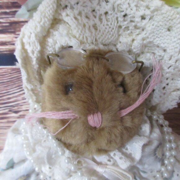 Granny Nana 18" Plush Rabbit with Dress Flowered Hat Scarf Glasses - Picture 8 of 8